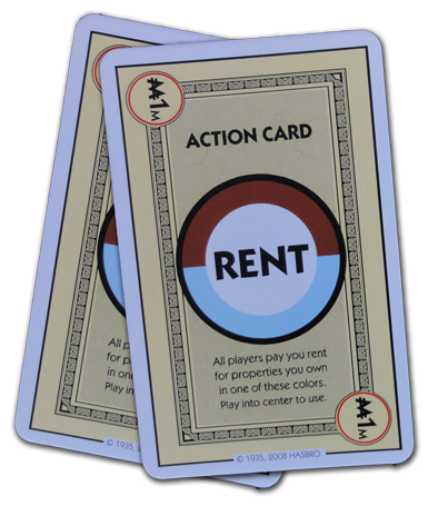 Monopoly Deal Brown And Light Blue Rent Card