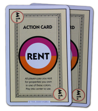 Monopoly Deal Orange And Pink Rent Card