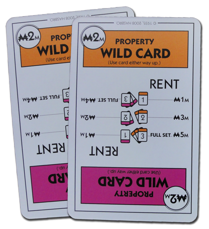Monopoly Deal Orange And Pink Wildcard Card