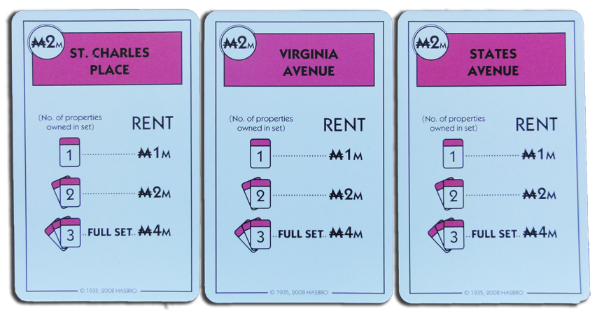 Monopoly Deal Pink Property Card
