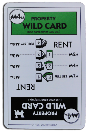 Monopoly Deal Railraod And Green Wildcard Card
