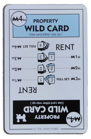 Monopoly Deal Railraod And Light Blue Wildcard Card